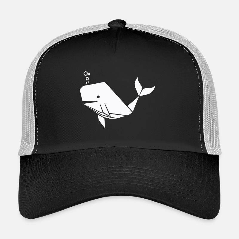 Polygone de baleine - Conception minimaliste de créature marine Casquette trucker 