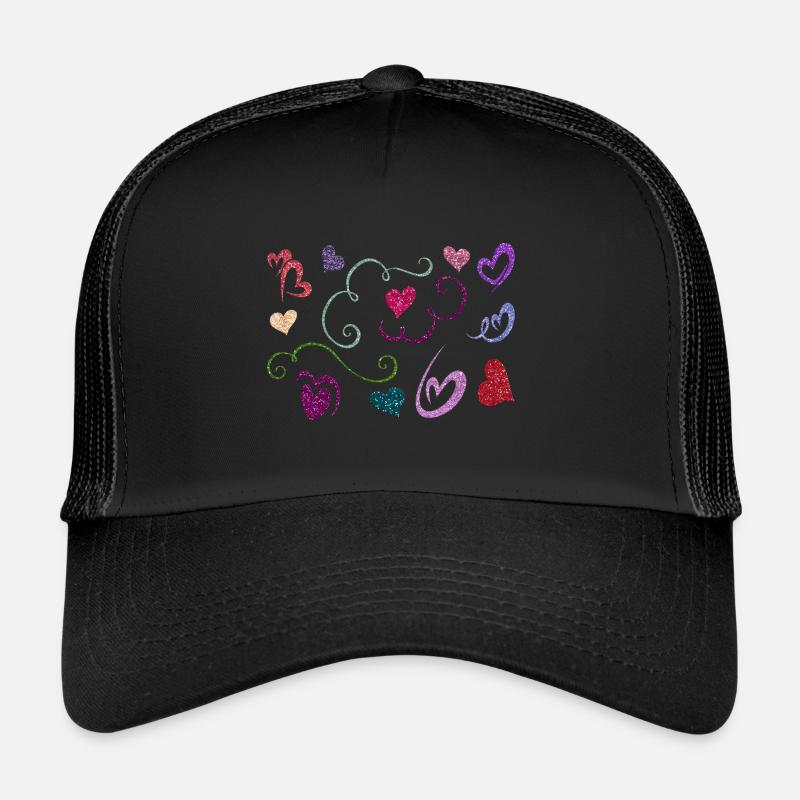 Glitzer Herzen Design Trucker Cap