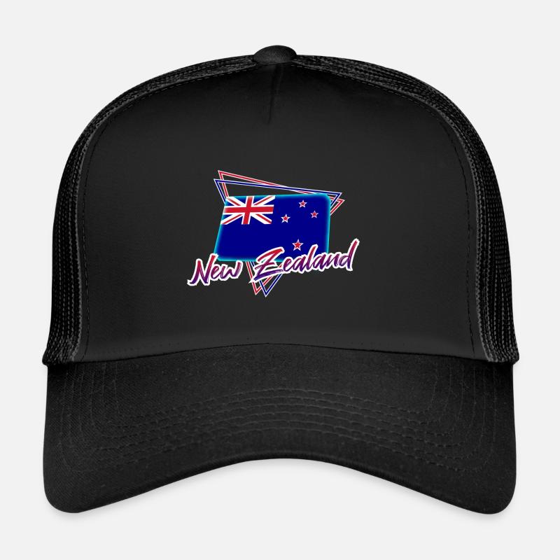 Neuseeland - Trucker Cap - Schwarz/Schwarz
