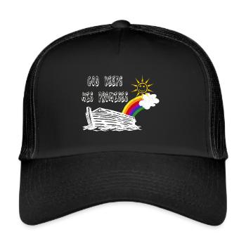 God keeps His promise, Bible, Noah's Ark - Trucker Cap - black/black - Front