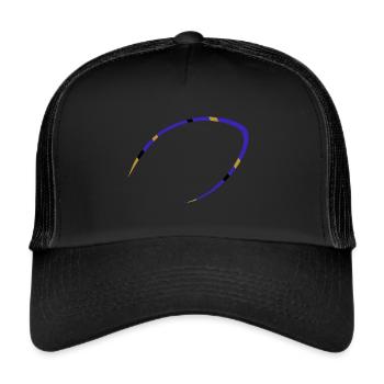 American Football Kontur im Ravens Style - Trucker Cap - Schwarz/Schwarz - Vorne