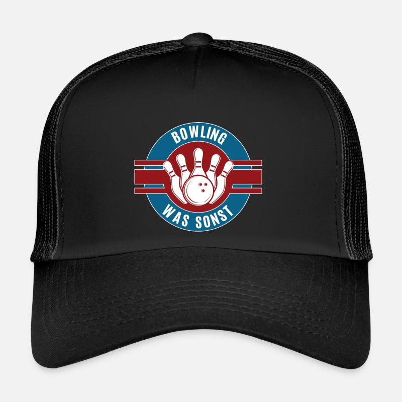 Bowling Was Sonst Bowlen Team Mannschaft Kegeln - Trucker Cap - Schwarz/Schwarz