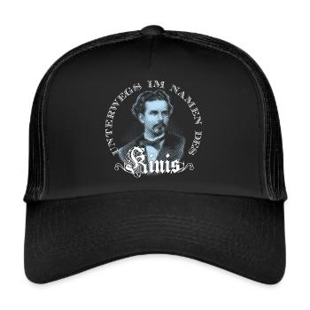 Unterwegs im Namen des Kinis - schwarze Shirts Ed - Trucker Cap - Schwarz/Schwarz - Vorne