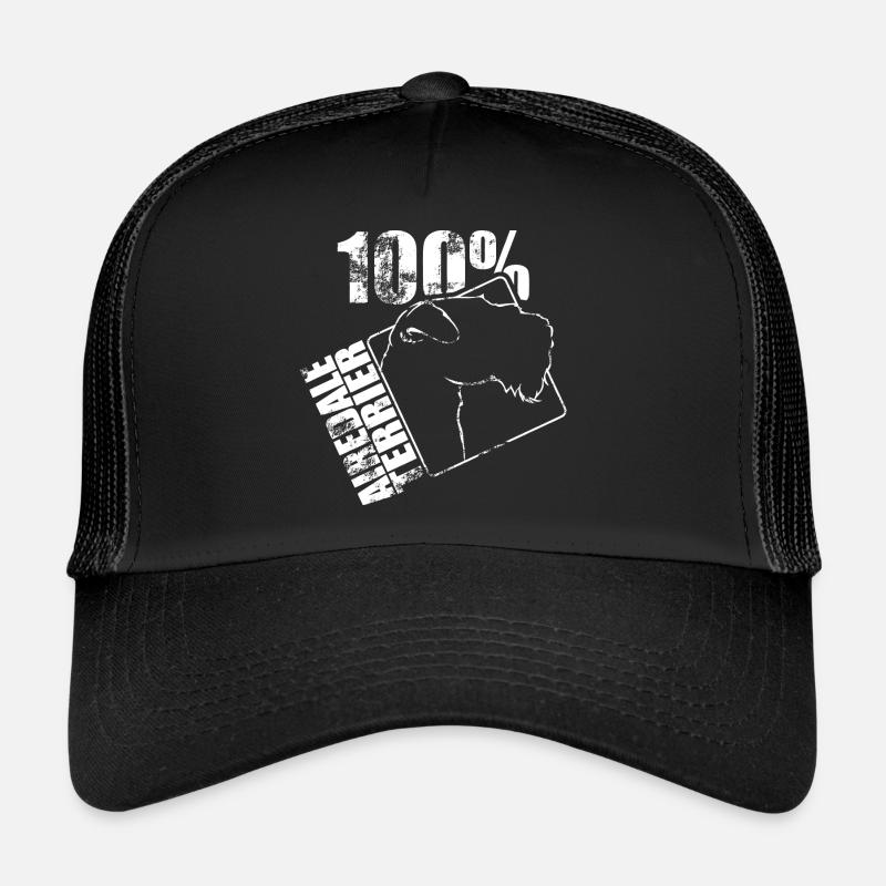 AIREDALE TERRIER 100 WILSIGNS - Casquette trucker  - noir/noir