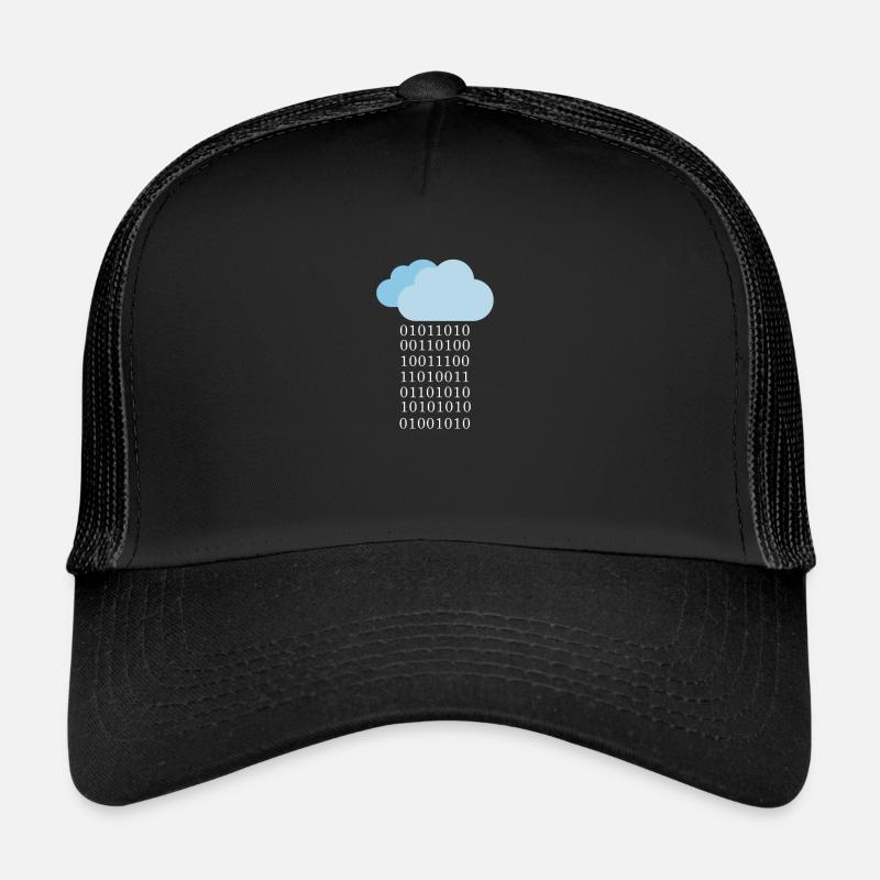 Programmierer Binärwolke - Trucker Cap - Schwarz/Schwarz