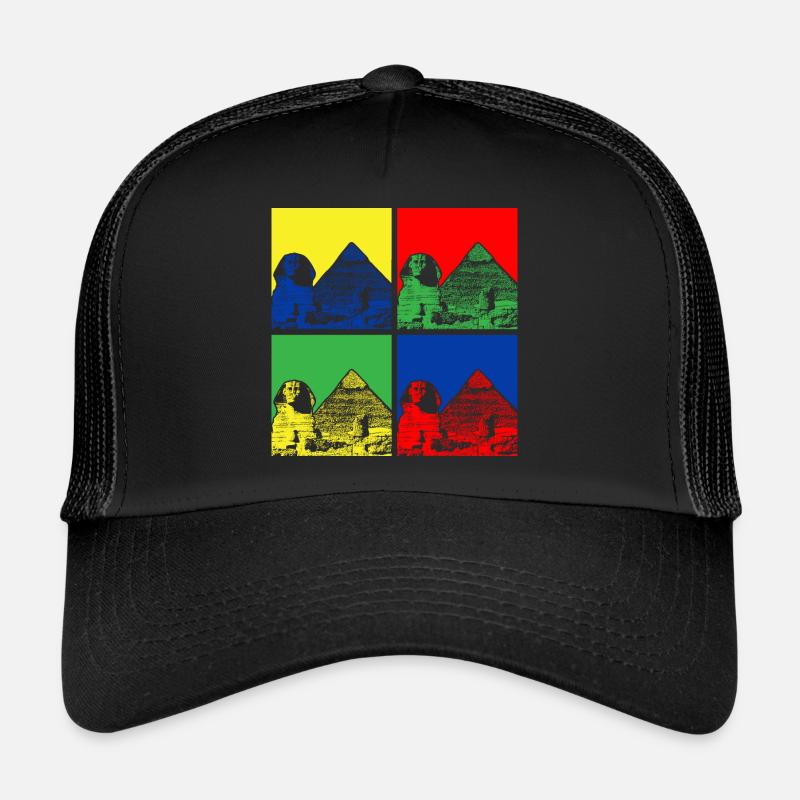 Sphinx Pyramides Egypte - Casquette trucker  - noir/noir