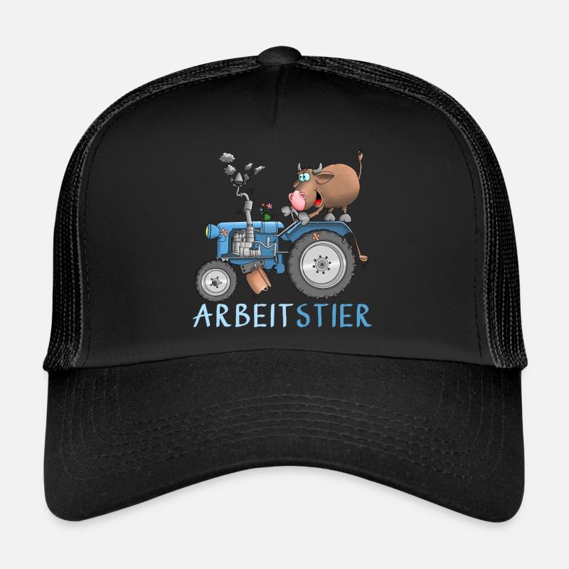 Cheval de trait drôle - Casquette trucker  - noir/noir