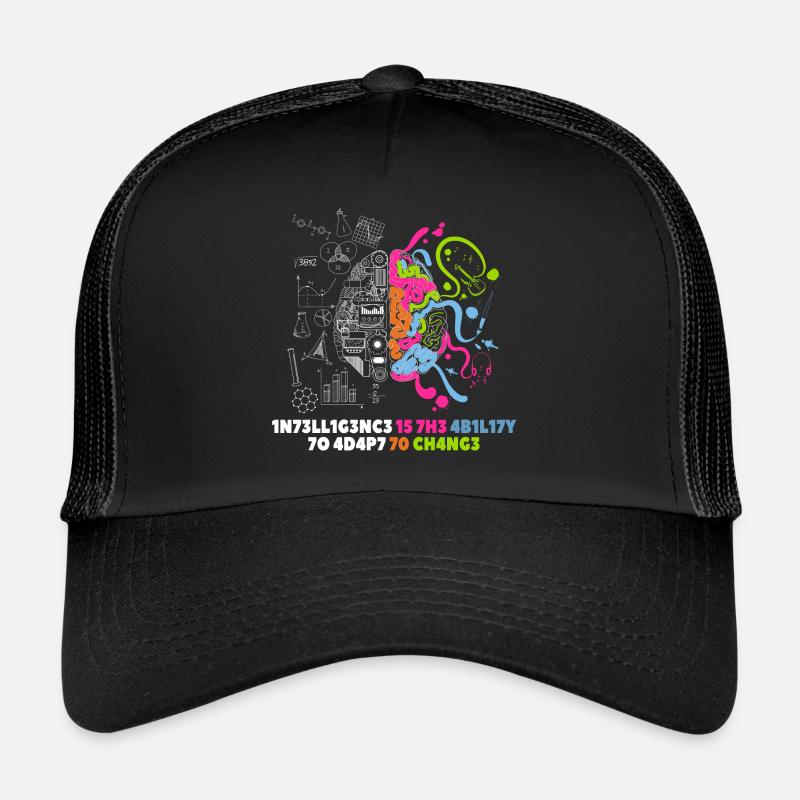 Citer l'intelligence geek Stephen Hawking - Casquette trucker  - noir/noir