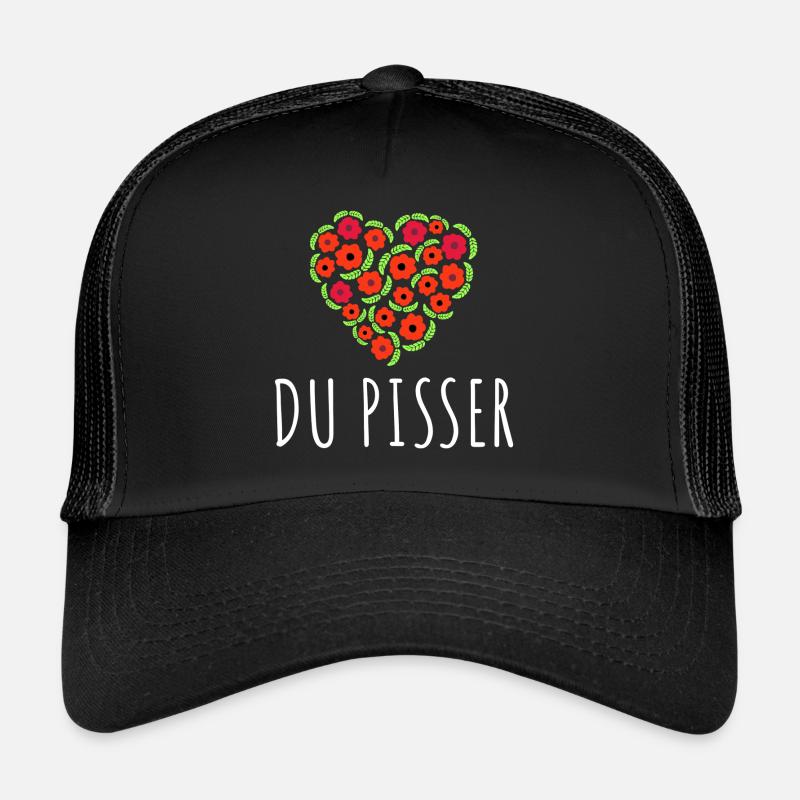 Du Pisser - Trucker Cap - Schwarz/Schwarz