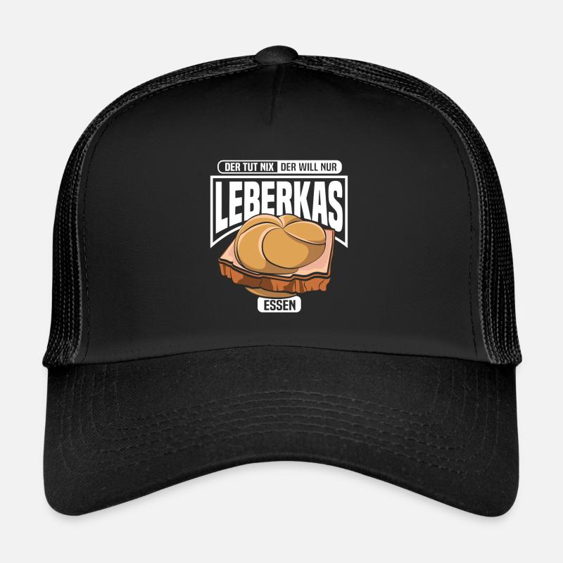 Leberkäse Leberkas Leberkäs Fleischkäse Semmel - Trucker Cap - Schwarz/Schwarz
