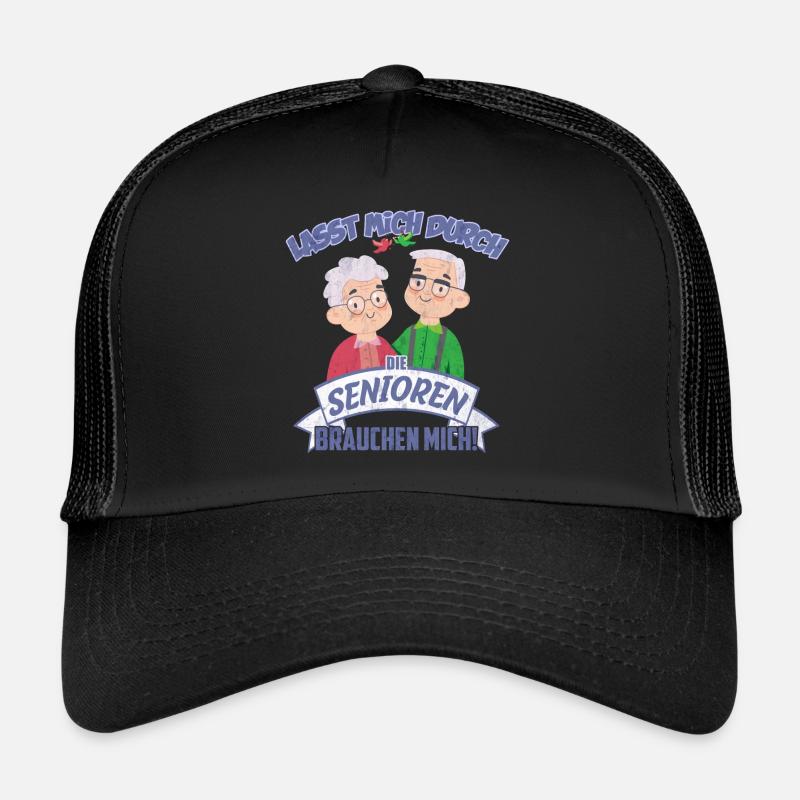 Senioren brauchen mich | Altenpflege Pfleger - Trucker Cap - Schwarz/Schwarz