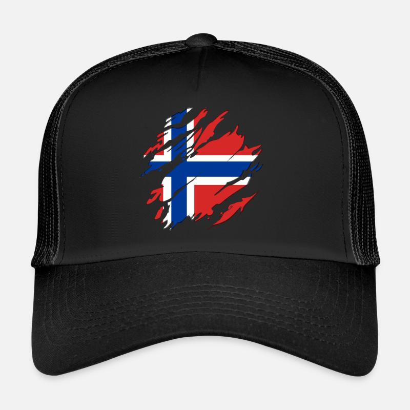 Norway flag scratches cracks Scandinavia Trucker Cap