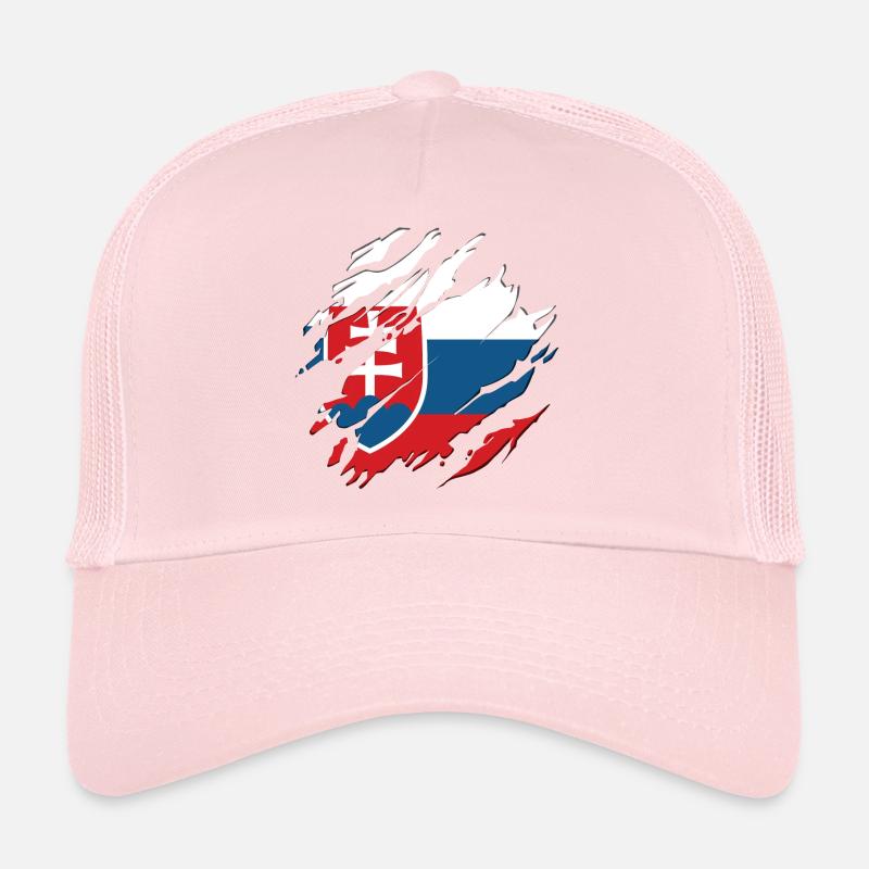 Drapeau de la Slovaquie rayures usé look coupé slovaque Casquette trucker 