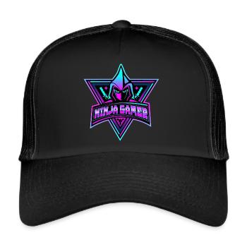 Cool ninja gamer shirt avatar - Trucker Cap - black/black - Front