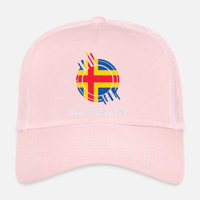 Îles Aland Panneau circulaire couleurs du pays Casquette trucker 