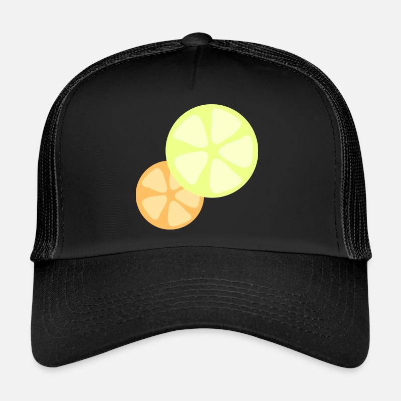 Zitrone Orange - Trucker Cap - Schwarz/Schwarz