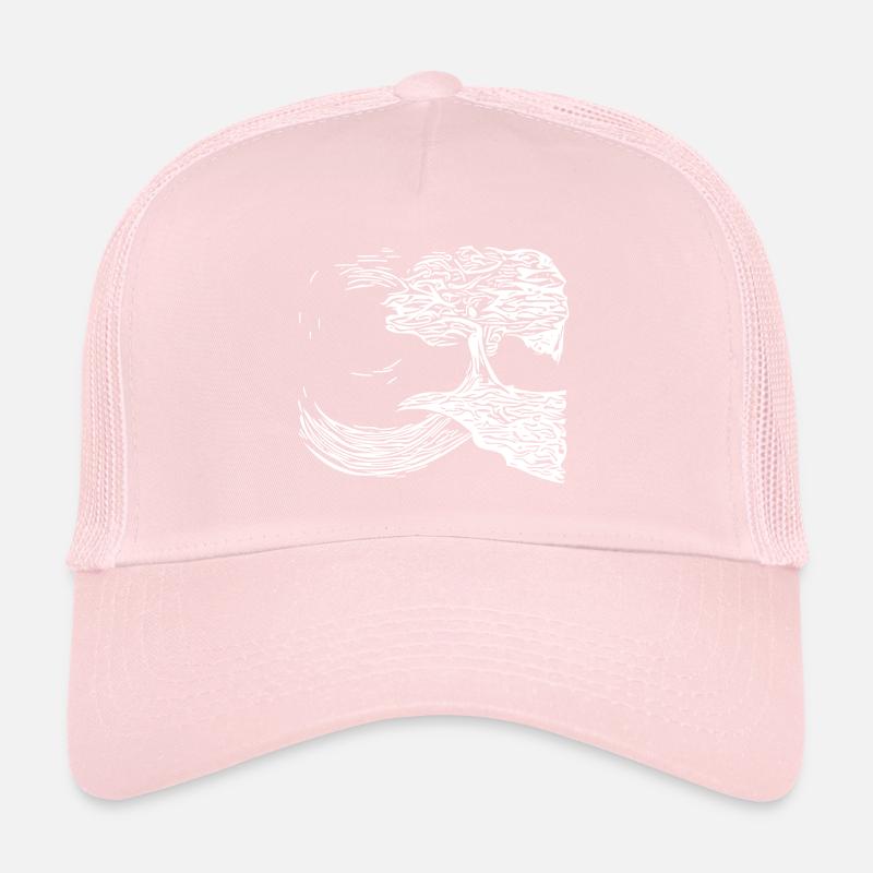 Arbre au coucher du soleil Casquette trucker 