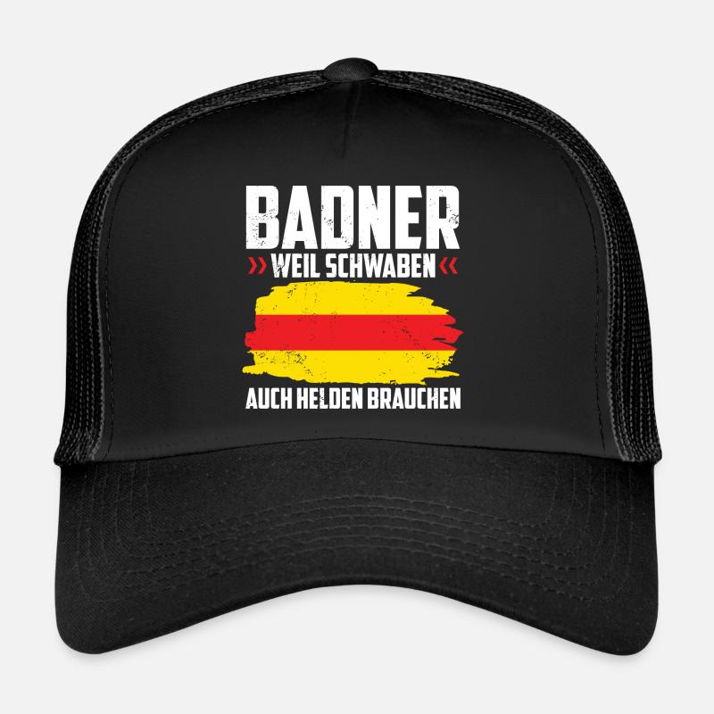 Badner Geschenke | Baden Badisch Badener Karlsruhe - Trucker Cap - Schwarz/Schwarz