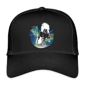 Polarlicht-Tölter white - Trucker Cap - Schwarz/Schwarz - Vorne