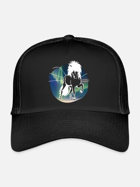 Polarlicht-Tölter white - Trucker Cap - Schwarz/Schwarz - Vorne