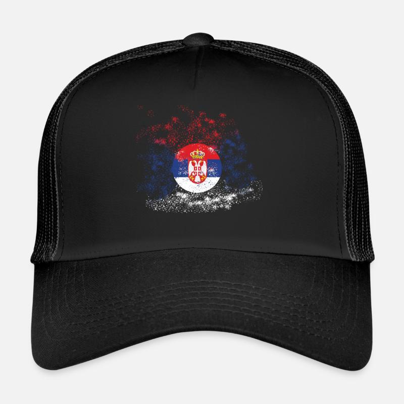 Serbie Coupe du Monde Drapeau Couleurs Épingles Casquette trucker 