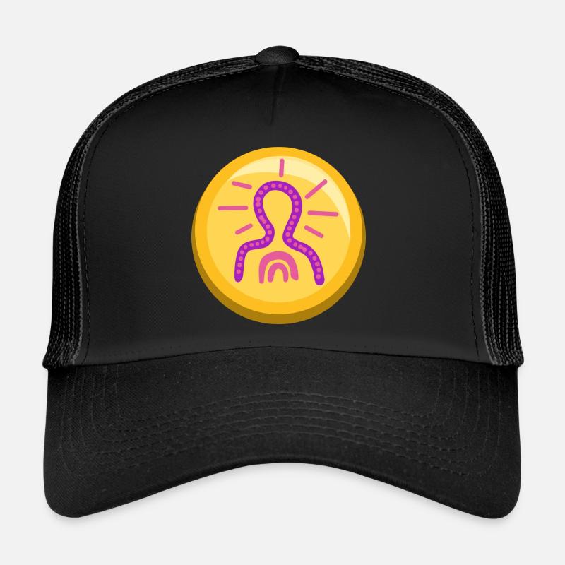 Meditation Sticker Icon Zen Trucker Cap