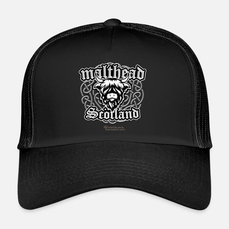Malt Whiskey Malthead Celtic Design Trucker Cap