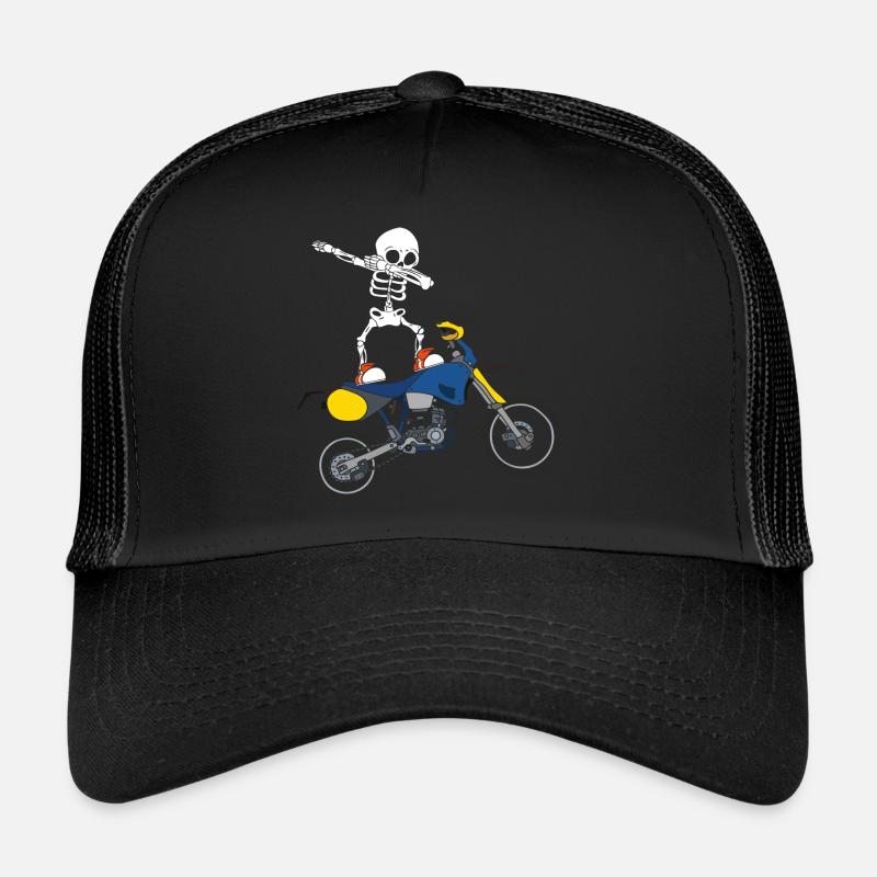 Dabbing Skelett Motocross Motorradfahrer Biker Trucker Cap