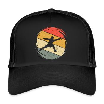 Fechten Fechter Fechtsport Vintage - Trucker Cap - Schwarz/Schwarz - Vorne