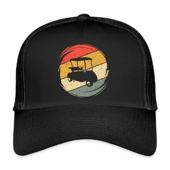 Golf Cart Golfing Golfers Golfers vintage - Trucker Cap - black/black - Front