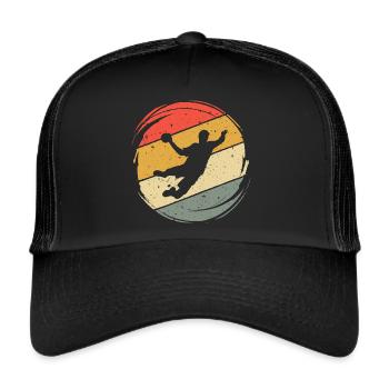 Joueur de handball Joueur de handball HandballEr Retro - Casquette trucker  - noir/noir - Devant