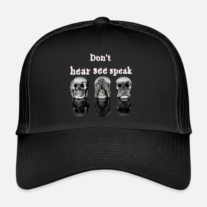 crâne pas entendre pas voir pas parler Casquette trucker 
