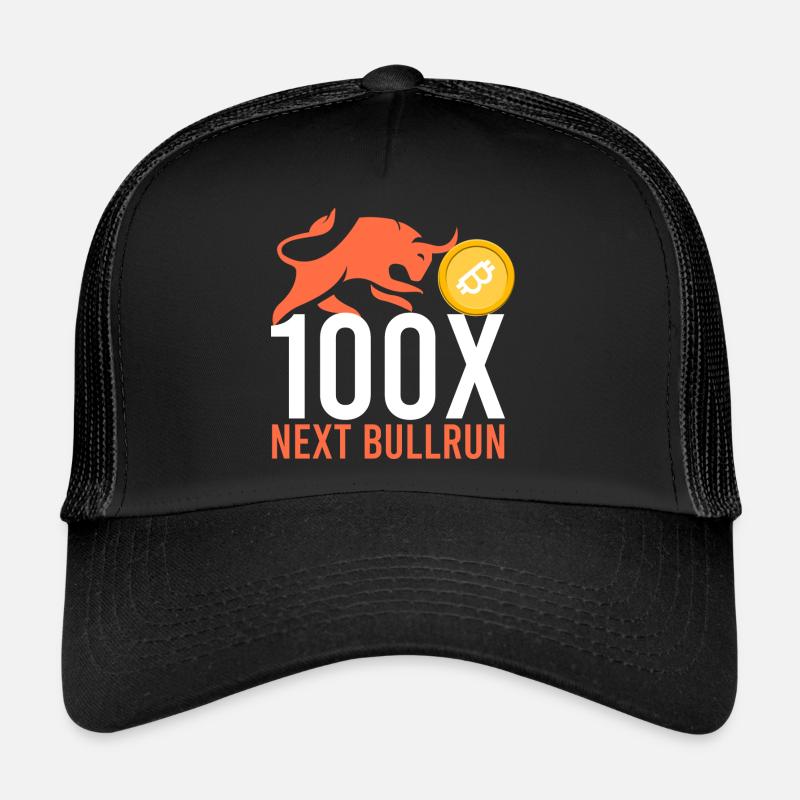 100x nächster Bullrun - Trucker Cap - Schwarz/Schwarz