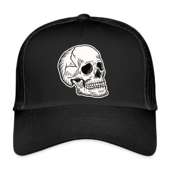 Skull Skeleton Skull Horror Cadeau d’Halloween - Casquette trucker  - noir/noir - Devant