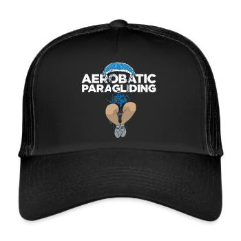 Aerobatic Paragliding white - Trucker Cap - black/black - Front