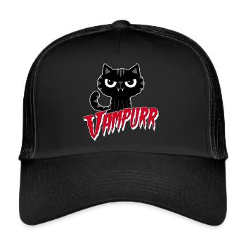 Vampire Halloween Chat Noir Vampire Costume - Casquette trucker  - noir/noir - Devant