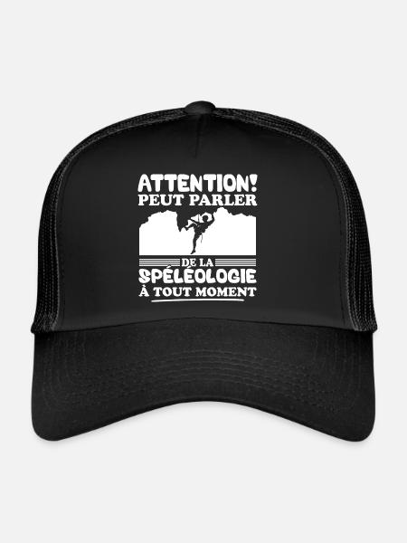 Parler de la spéléologie à tout moment - Casquette trucker  - noir/noir - Devant