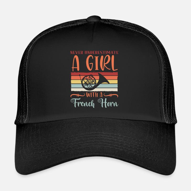 Classical Wind Instruments Opera Sounds Music - Trucker Cap - black/black