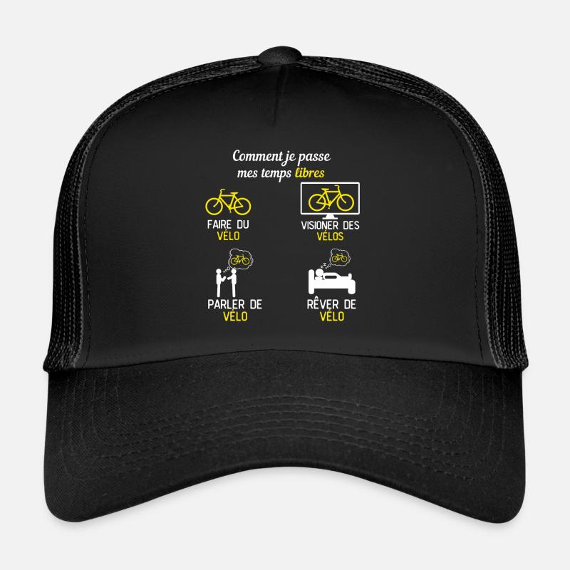 temp libre vélo cadeau vélo - Casquette trucker  - noir/noir
