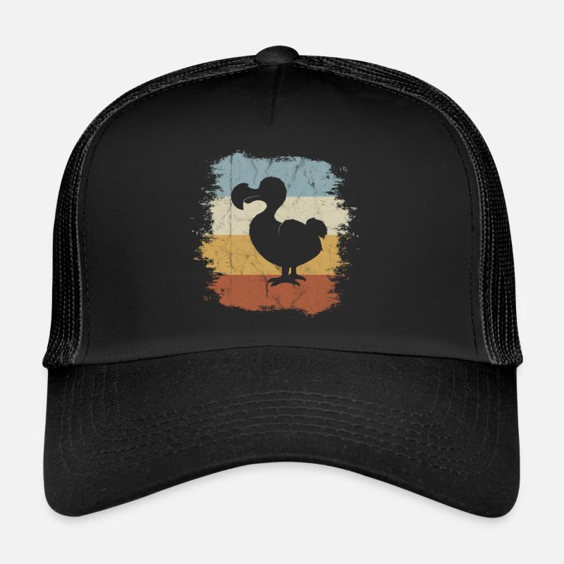 Lässiger Retro Oldschool Vogel Funky Vintage Dodo - Trucker Cap - Schwarz/Schwarz