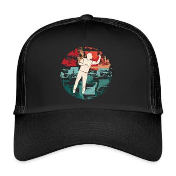 Darts Player Darts Game Retro Darts Player - Trucker Cap - black/black - Front
