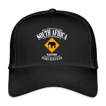 Afrique du Sud - Eléphant - Casquette trucker  - noir/noir - Devant