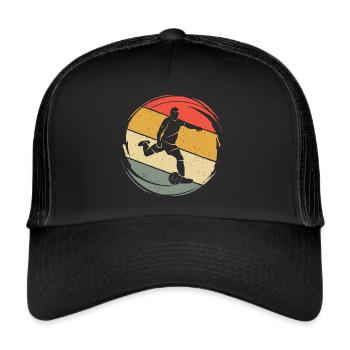 Fußball Fußballspieler Retro Fußballer - Trucker Cap - Schwarz/Schwarz - Vorne