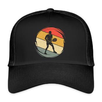 tennis player retro tennis club tennis player - Trucker Cap - black/black - Front