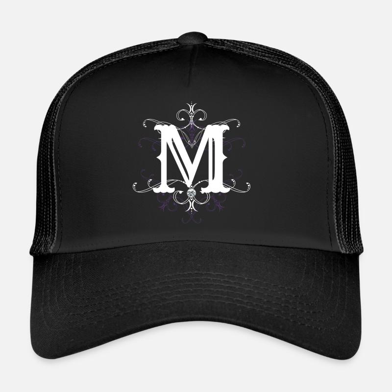 Buchstabe M Buchstabe-M - Trucker Cap - Schwarz/Schwarz