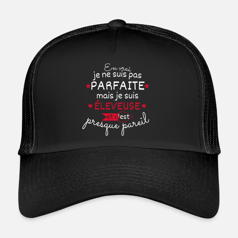 Pas parfaite mais éleveuse - Casquette trucker  - noir/noir