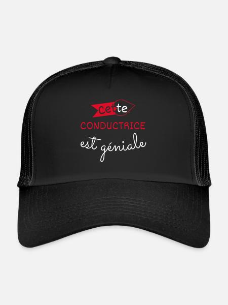 Conductrice Génial cadeau - Casquette trucker  - noir/noir - Devant