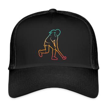 Joueur de hockey sur gazon Joueur de hockey rétro - Casquette trucker  - noir/noir - Devant