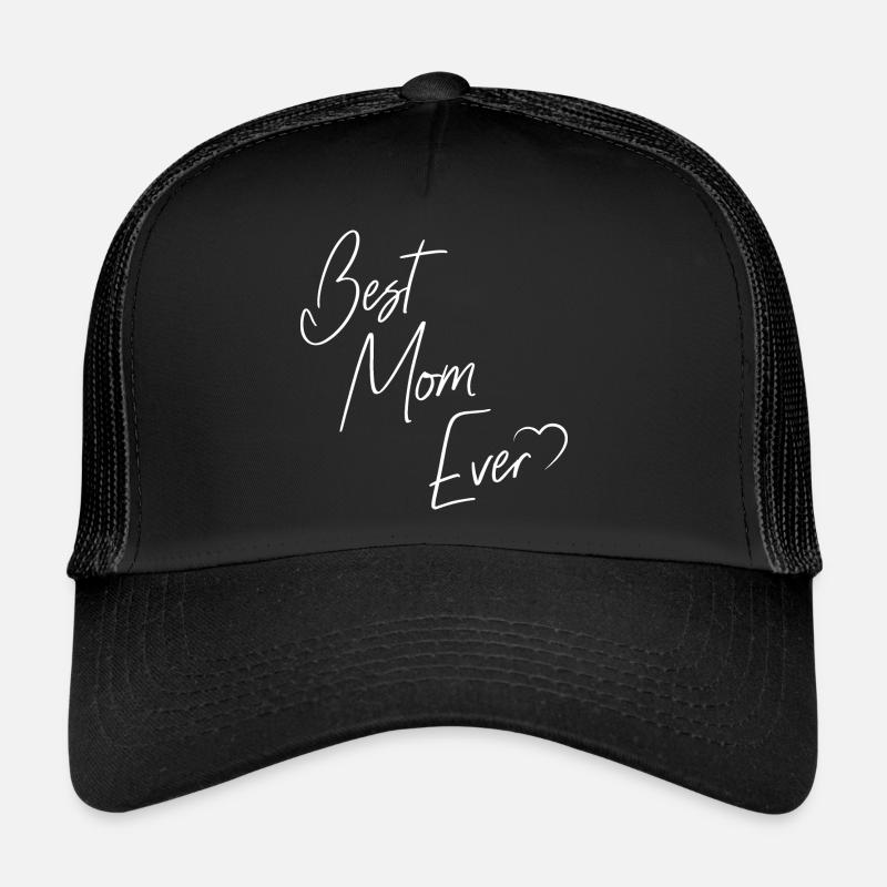 Best Mom Ever Heart Gift Trucker Cap
