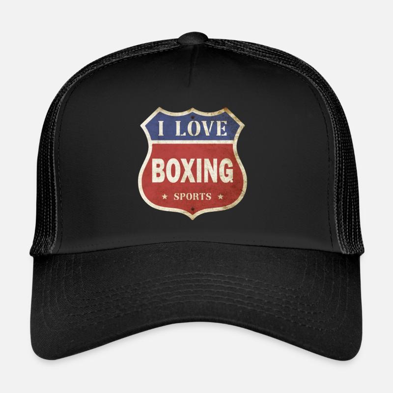 J’adore la boxe boxe boxe match vintage bouclier route Casquette trucker 